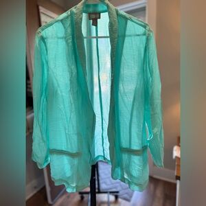 Chico's Turquoise Sheer Cardigan